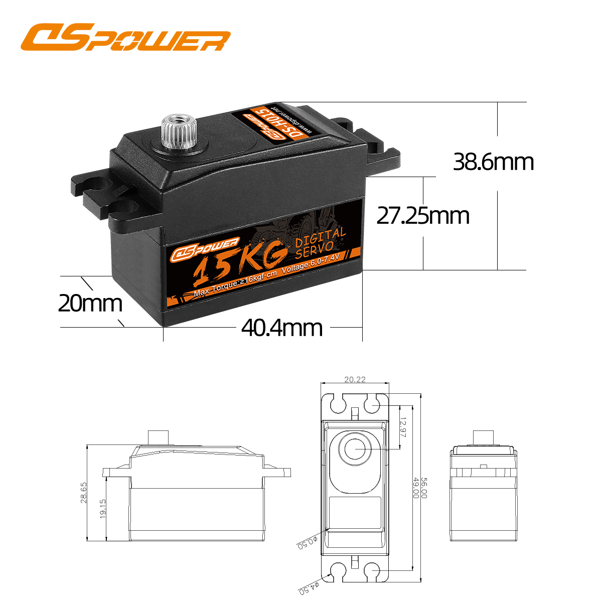 DSpower 15KG High Troque Metal - Rc Helicopter Motor 评论和价格